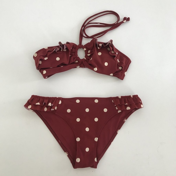 & other stories polka dot swimsuit